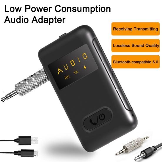 

Аудиоадаптер Bluetooth-совместимый Передача данных 5.0 Безопасная навигация AUX Громкая связь Микрофон для звонков Голосовой динамик Канцелярские товары