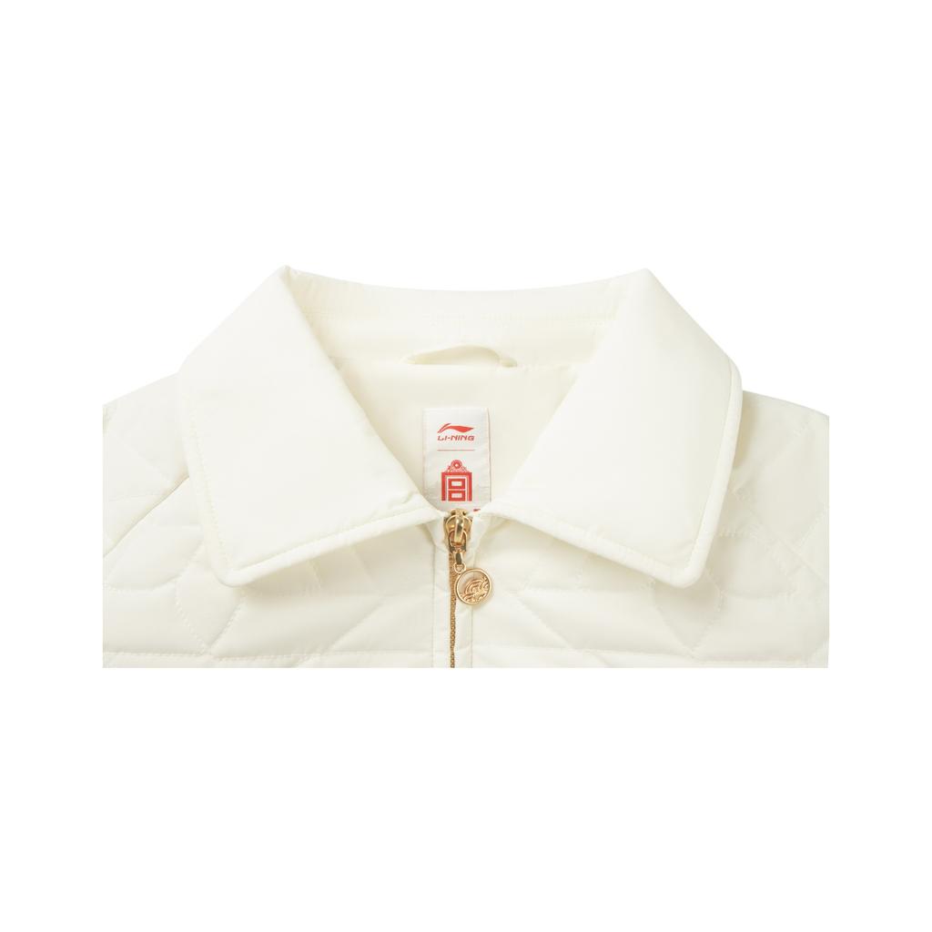 Li Ning Sports Lifestyle Series Pattern Embroidered Brand Logo Cotton Jacket Women Jacket AJMV206-5