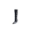 2025 new European and American style pointed and thin piled up over the knee two wear high-heeled boots