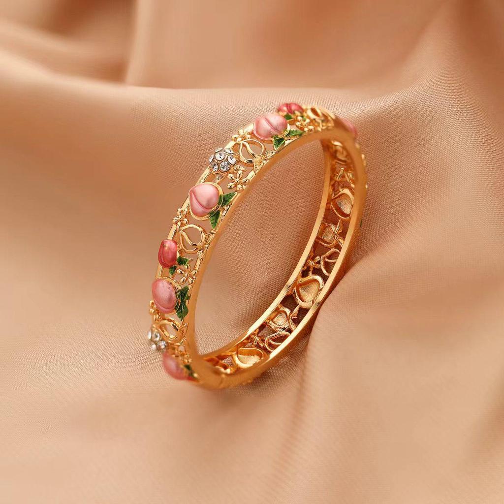 Widney Peking Cloisonné Detský Otvorený Diamantový Náramok - Darček v Národnom Štýle