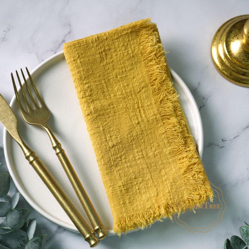 20PCS Napkins 41x41CM Cotton Cloth Gauze Retro Burr Rustic Kitchen Tea Towel Wedding Party Dinner Christmas Napkin Table Decor