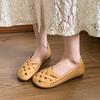 New Women Sandals Fashion Soft Sole Flat Heel Women Hollow Flat Shoes Woman Genuine  Shoes Female Casual 2025