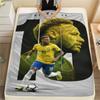 1PC Neymar Jr Patterned Flannel Blanket Suitable For All Seasons for Home Decor Warmth and Comfort Gifts Holiday Present
