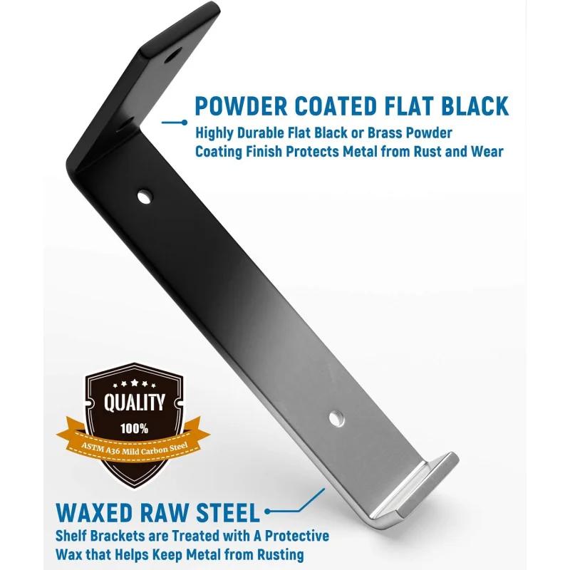 10 Inch Shelf Bracket Suitable for DIY Floating Shelf,1/5 Inch Thick Heavy Duty Stand,2 Pieces