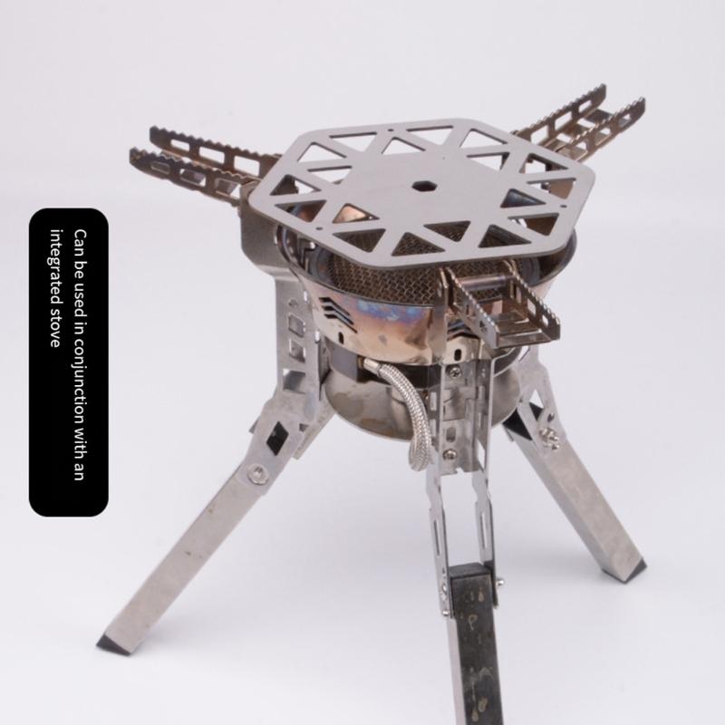 Stainless Steels Hexagon Camped Stove Heat Diffuser With Removable Wooden Feet For Outdoor Cooking And Homes Kitchen