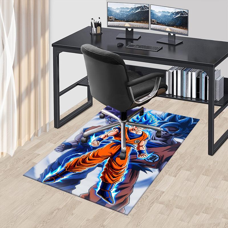 

1pc Dragon Ball Z Goku Blue Hair Chair Mat - Anime Cartoon Design, Non-Slip Rug for Office Chair, Suitable for All Seasons, Home Decor, Living Room, B 60cm by 90cm