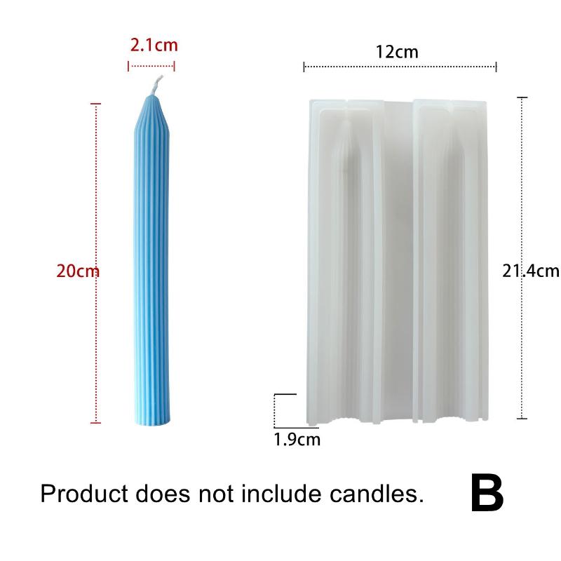 Long Spiral Silicone Candle Mold DIY Twisted Long Rod Wax Stick Craft Molds Home Decor Tool Geometry Candles Making Supplies