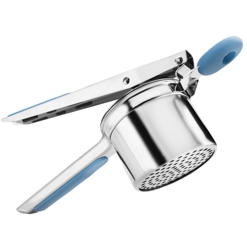 Potatispress Rostfritt Stål Potatisstöt Köksverktyg Med 3 Utbytbara Skivor, Bra Grepp Grönsaks- Potatis- Skalare Gadget