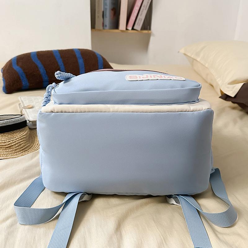 Color Block Student Schoolbag Large Capacity Backpack Women's Travel Backpack