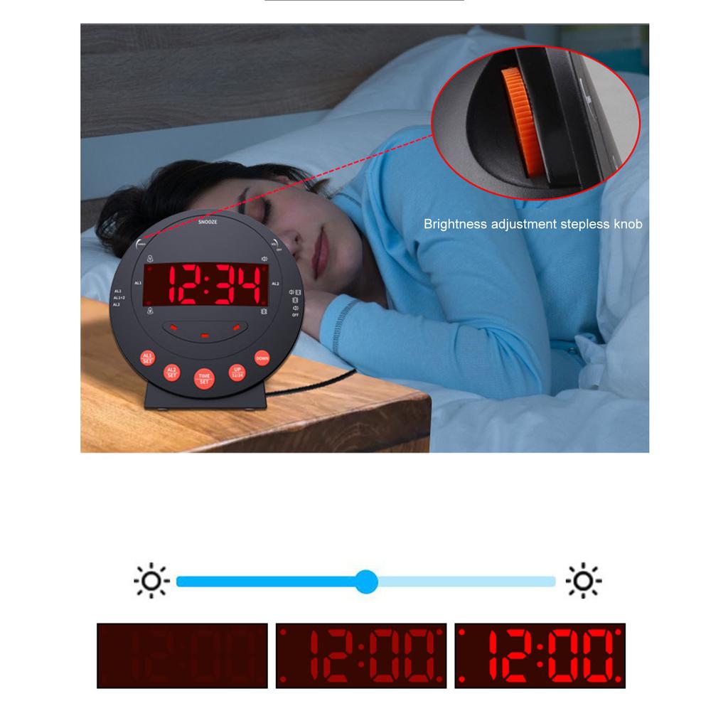 Alarm Clock Alarm Clock 110 Decibels Red Flashing Light Super Shaker Extra Loud Alarm Clock for Student Elder Super Shaker Clock