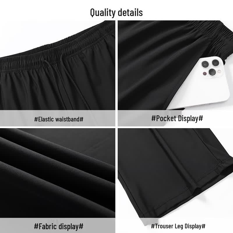Men's Summer Ice Silk Quick-Dry Cropped Sport Pants