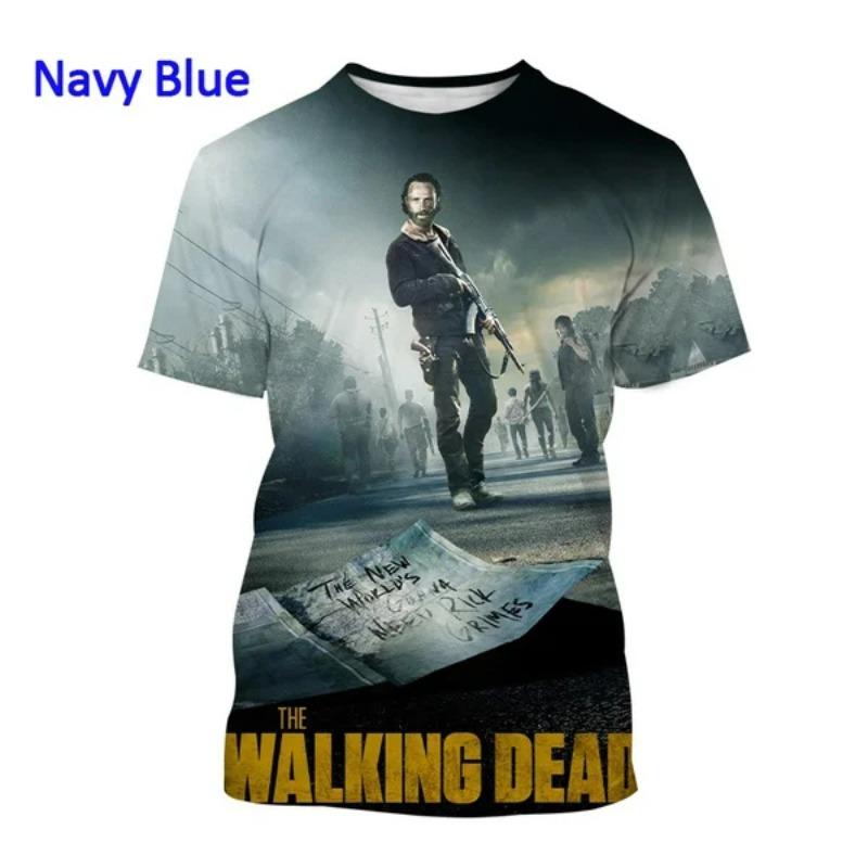 Popular TV Series The Walking Dead 3D Printed T-shirt Summer Men's Clothing Short Sleeve Tops Fashion Horror Oversized Tee Shirt