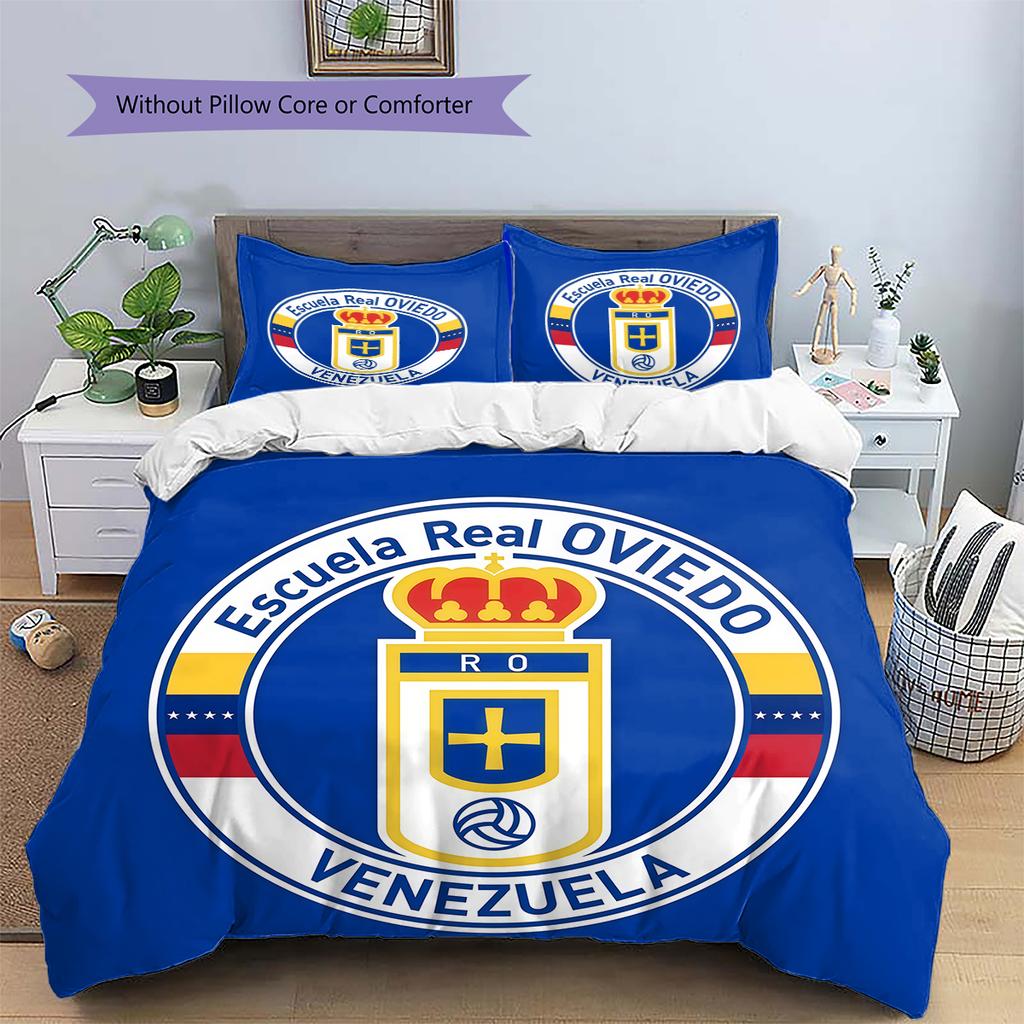 Real Oviedo Patronen Beddengoed Huisdecoratie Verjaardagscadeau (1 dekbedovertrek + 2 kussenslopen, zonder binnenkussen)