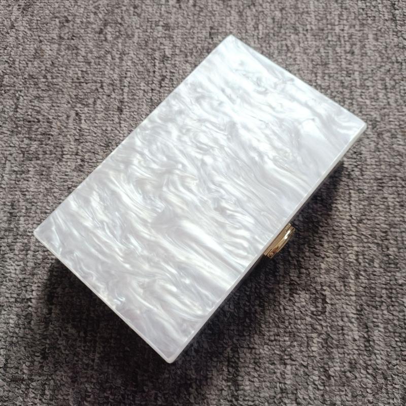 

Square Shoulder Crossbody New Clutch Pearl Acrylic Evening Bag Handbags Small Chain Bags Women Transparent Elegant Luxury Brand 18x11x4.5cm білий