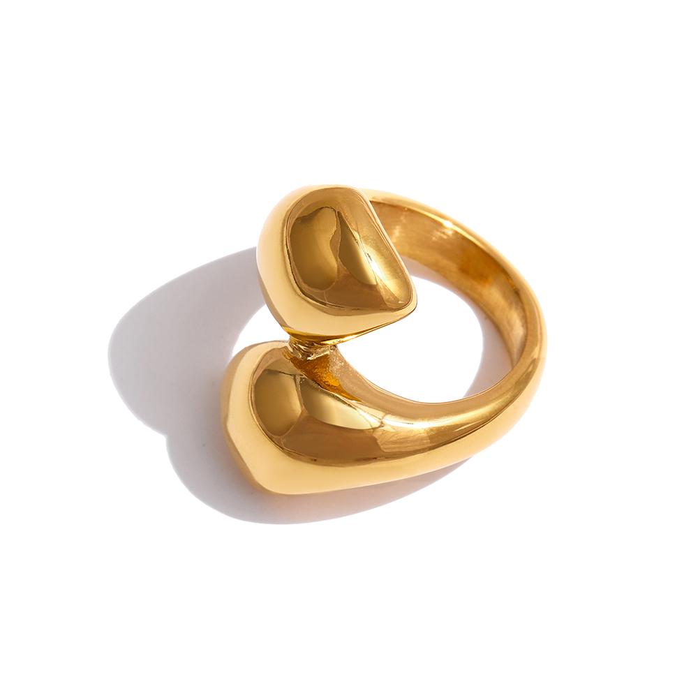 

Yhpup Stainless Steel Snake Ring Statement Metalic Texture 18 K Women Ring bague acier inoxydable Accessories Party Gift New 8