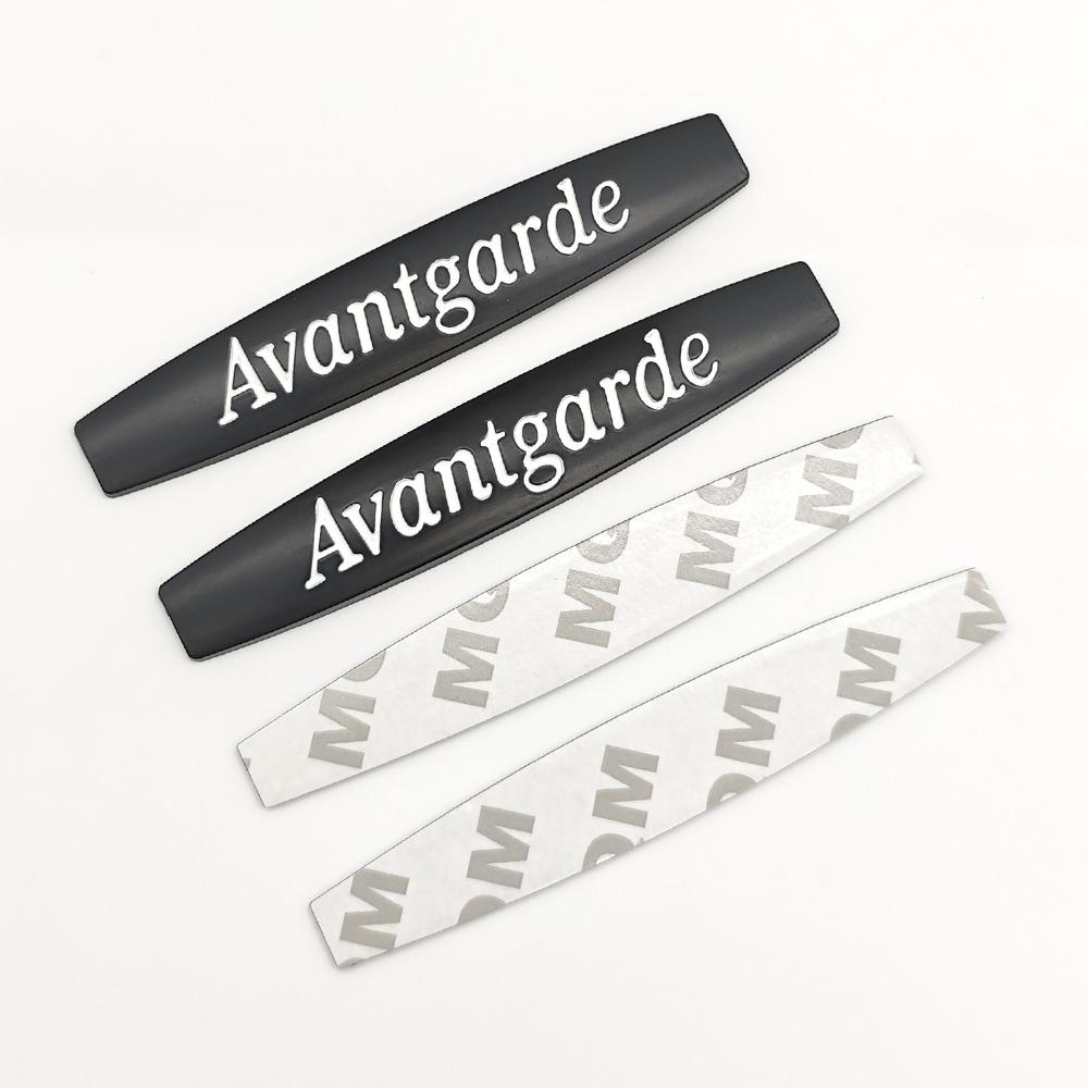 2pcs 3D Metal Logo Avantgarde EXCLUSIVE Sticker Grand Edition Emblem Car Fender Badge For Mercedes Benz AMG Car Accessories