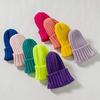 Plus Nao Strickmütze für einfarbiges warmes Rot Kinder, Babys, Jungen, Mädchen, Unisex, Gerippt, Schlicht, Farbe, -