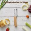Durable Smooth Stainless Steel Peeler Wooden Handle Multifunctional Kitchen Accessory for Daily Fruit Veg Processing7