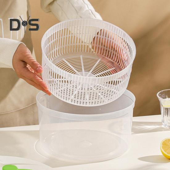 Uscător de Salată Uscător de Legume Capacitate Mare Deshidrator de Legume Manual Uscător de Salată pentru Legume Coș de Drenaj pentru Spălarea Verdețurilor Fructelor de Pădure