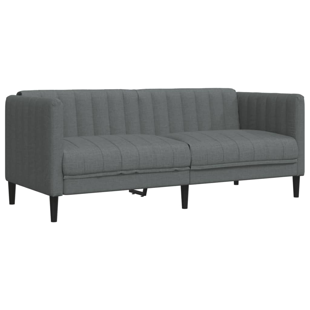 3 Piece Sofa Set Dark Grey Fabric