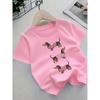 European Sizes Cute Cartoon Dog Pattern Kids' Short Sleeve T-Shirt | Breathable and Comfortable, Casual Style, Summer Knit Top for Girls