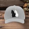 Black  White Steed Printed Adjustable Baseball Cap for Unisex Women