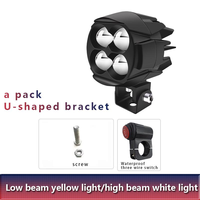 

Motorcycle LED Fog Light Auxiliary Headlight Hi/Low Beam Moto Fog Driving Light Spotlight Work Lamp for Off Road Truck Car ATV U 1PCS жёлтый/белый