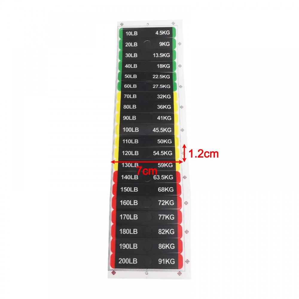 Weight Block Marking Stickers and Smooth PP Material from 10LB to 310LB