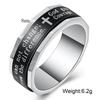Fashion Jewelry Finger Rings Black Stainless Steel Cross Men Ring Jesus Holy Bible Religion Jewelry Gift for Man