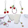 Fashion Beaded Cherry Phone Charm Straps Car Keys Hanging Pendants Y2K Style Bag Decoration Lanyard Purse Accessories