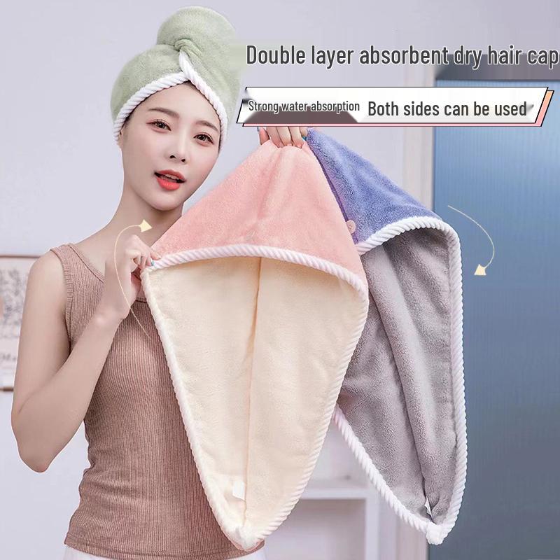 Women's 2025 Quick-Dry Double-Layer Headscarf Towel Cap