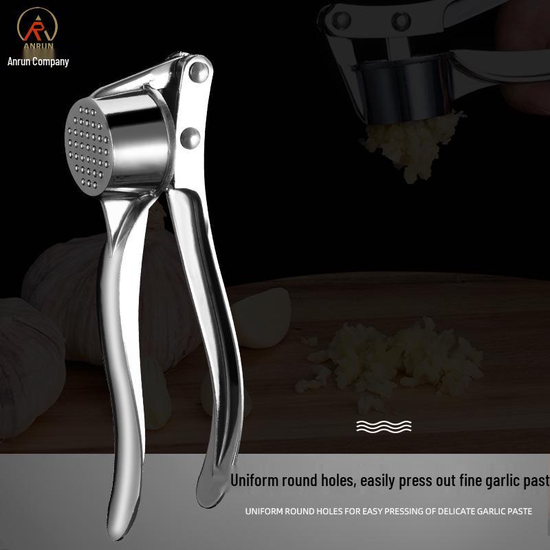 Durable Zinc Alloy Multi-Functional Garlic Press & Masher with Peeler