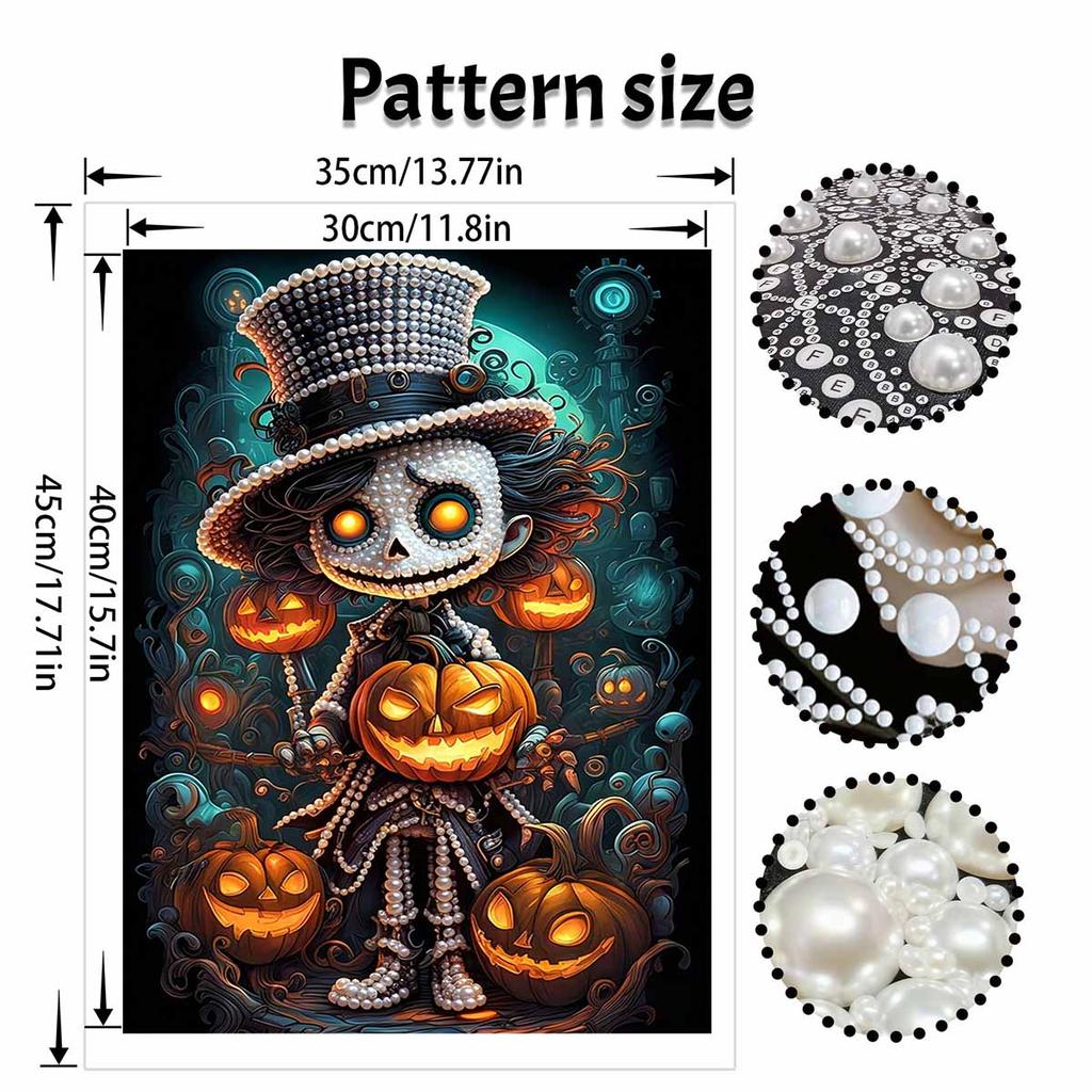 Halloween pearl painting art full pearl pumpkin character handmade diy home decorations