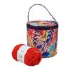 2025 Green Peony Portable DIY Wool Storage Bag - Polyester Hand-Held Bucket Bag