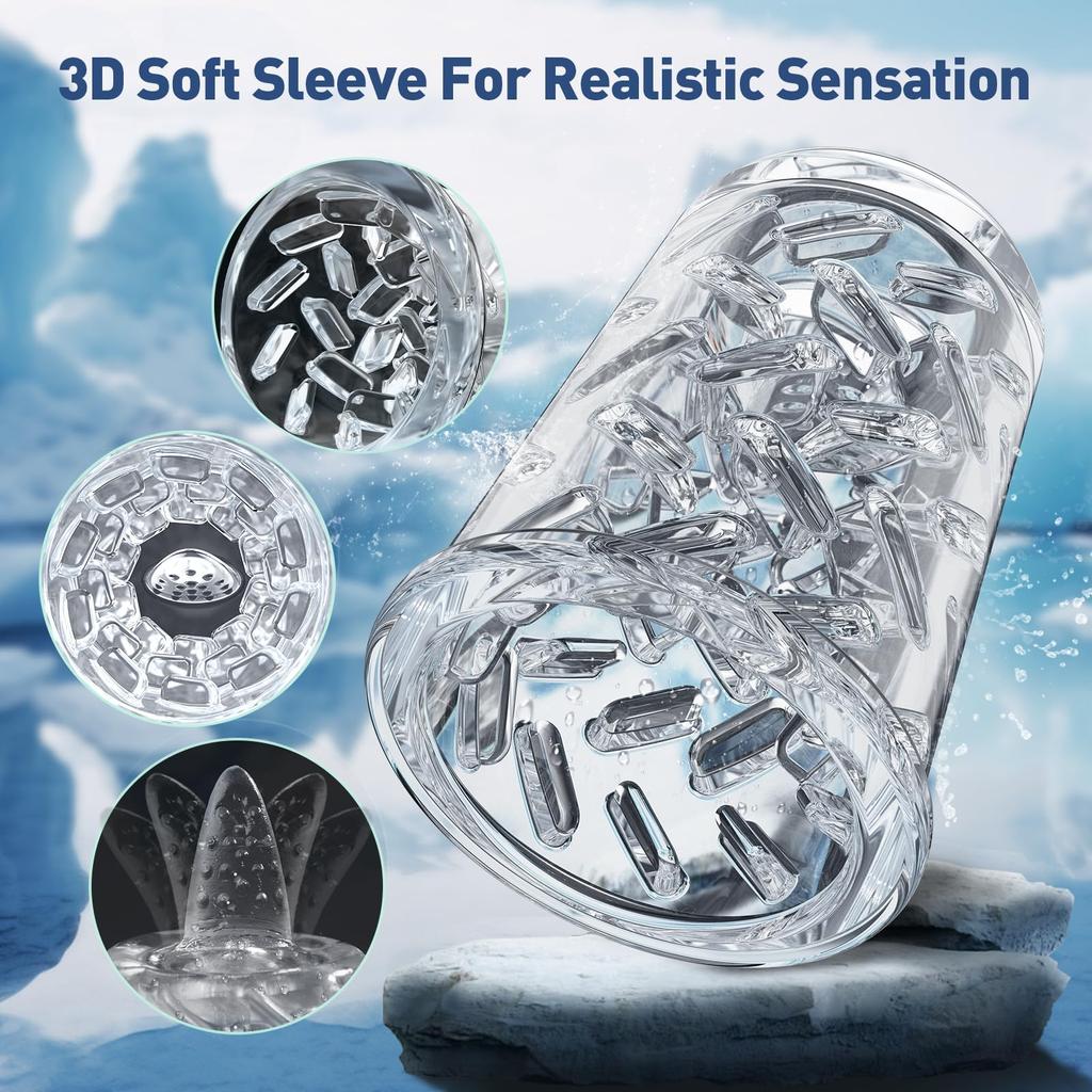 LCD-Masturbator mit automatischem Saugen und Lecken, Penispumpe, Taschenmuschi, männliche Masturbation mit 14 leistungsstarken Modi, Sexspielzeug für Männer