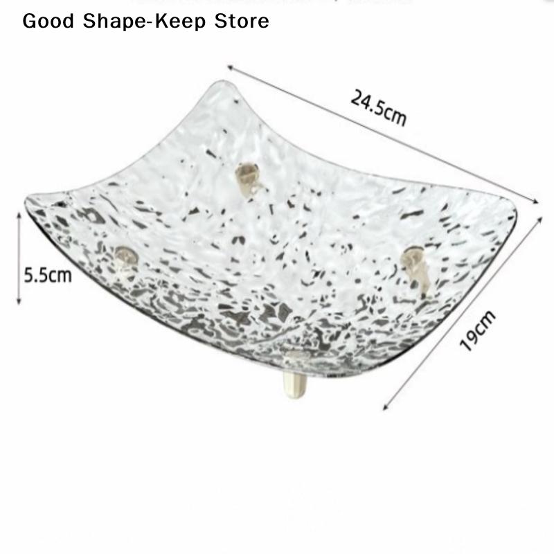 Transparent Square Fruit Tray Living Room Nut Snack Plate Candy Food Storage Tray Party Table Bone Disc