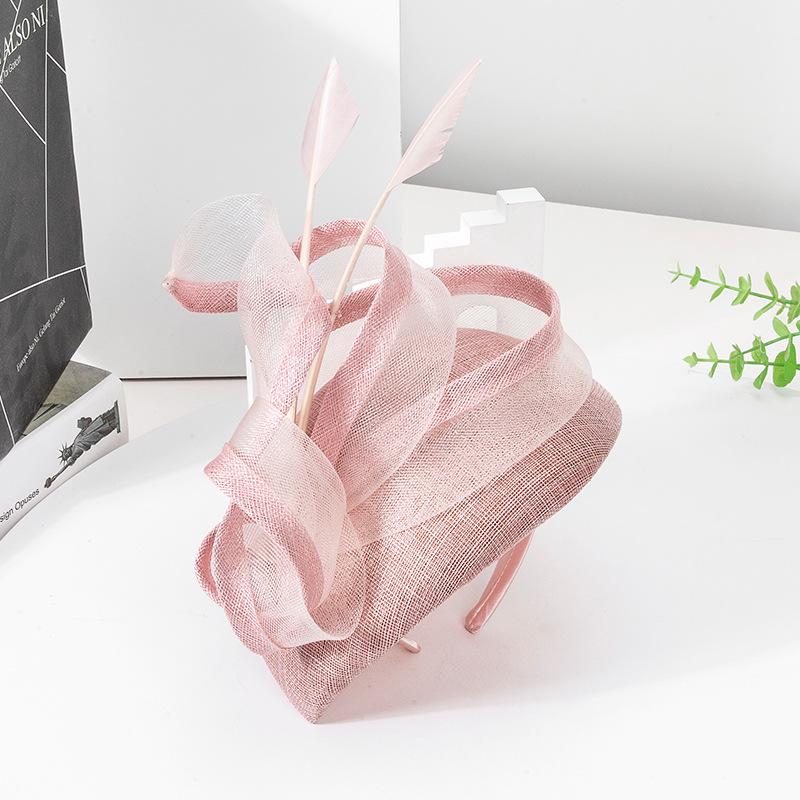 

2025 Элегантная Ретро Черная Льняная Повязка на Голову для Женщин - Аксессуар для Летней Вечеринки One Size