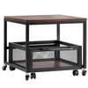 Mini Fridge Stand 198lbs with Storage Cart & Swivel Wheels Dark Brown
