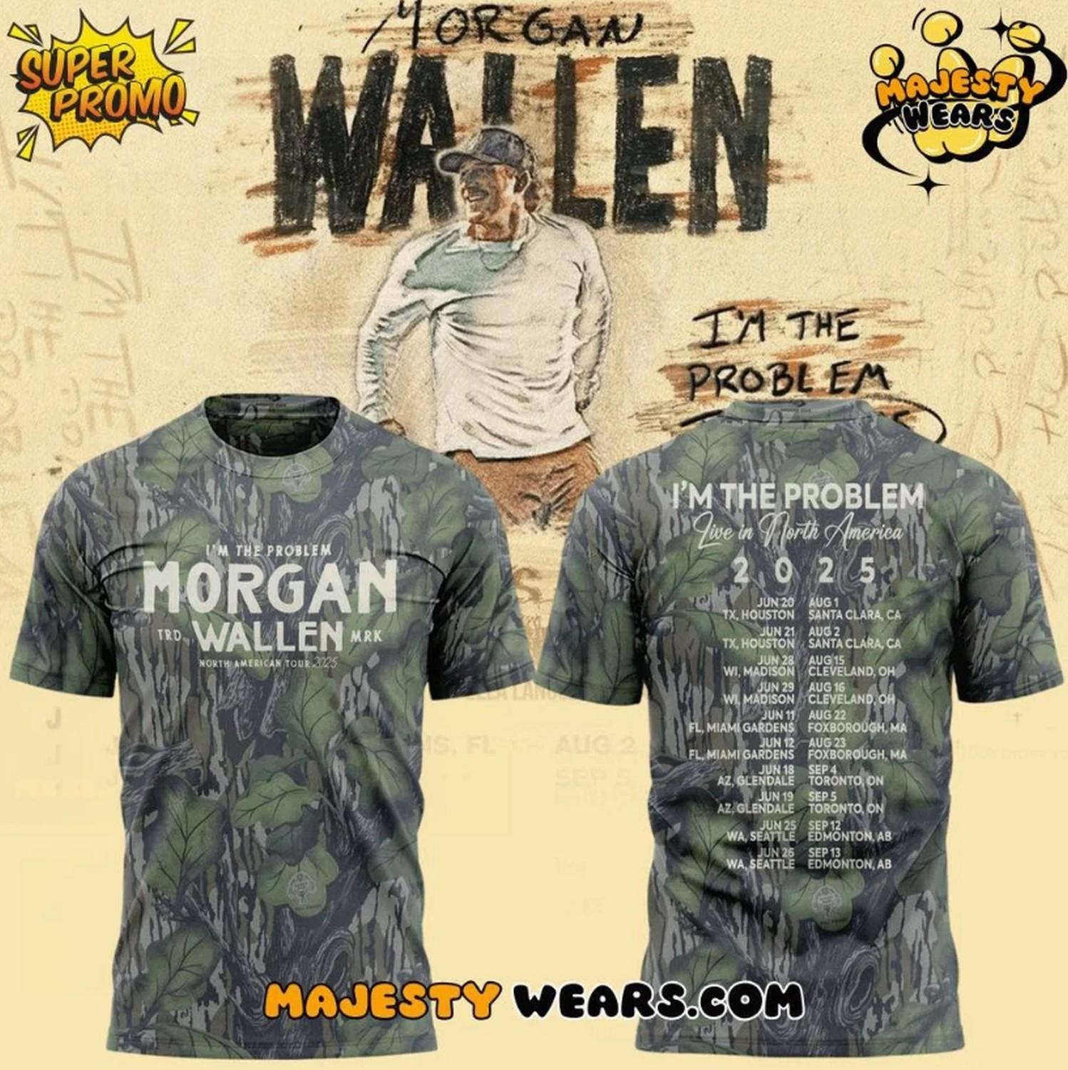 Houston Texan X Morgan Wallen I Am The Problem Tour Camo 3D Shirt XXXL