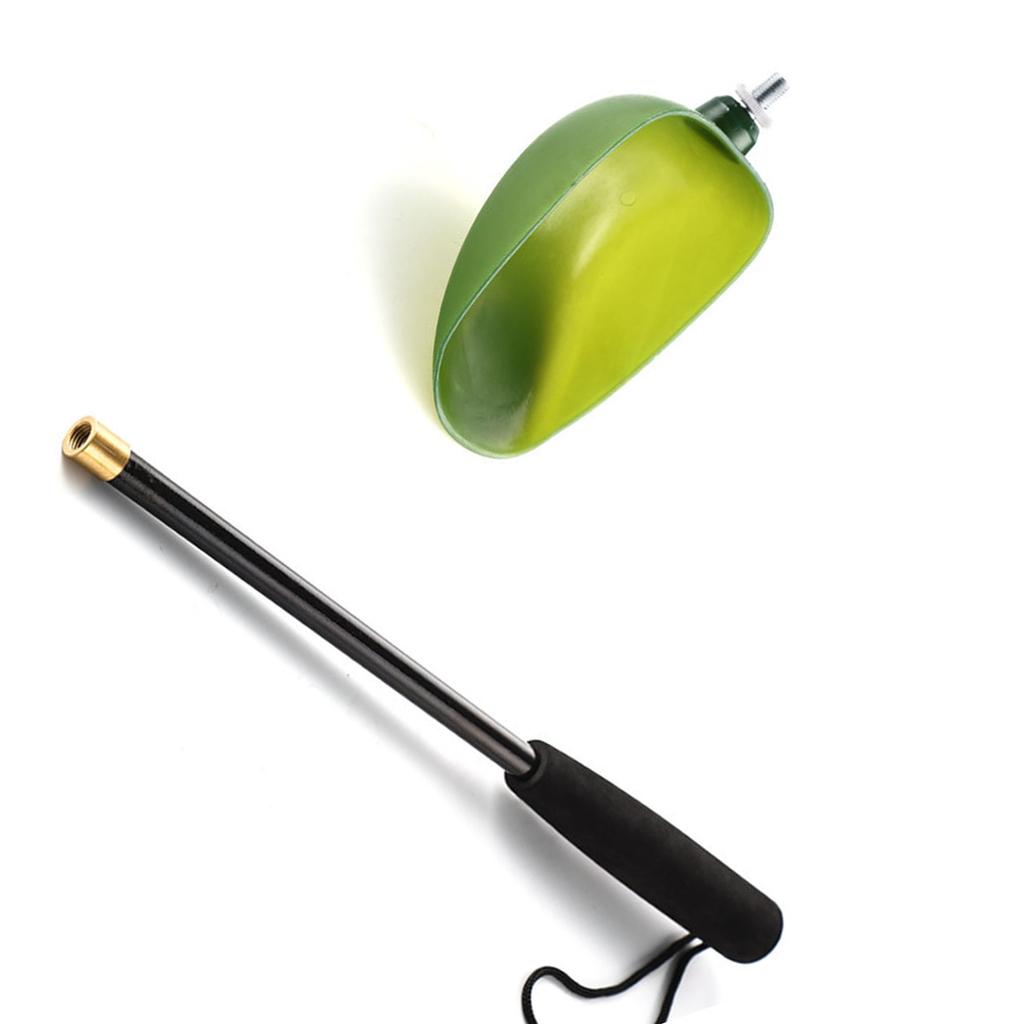 Abnehmbarer Fischkescher Futterlöffel Wurfschaufel Karpfenköderschaufel mit EVA-Griff