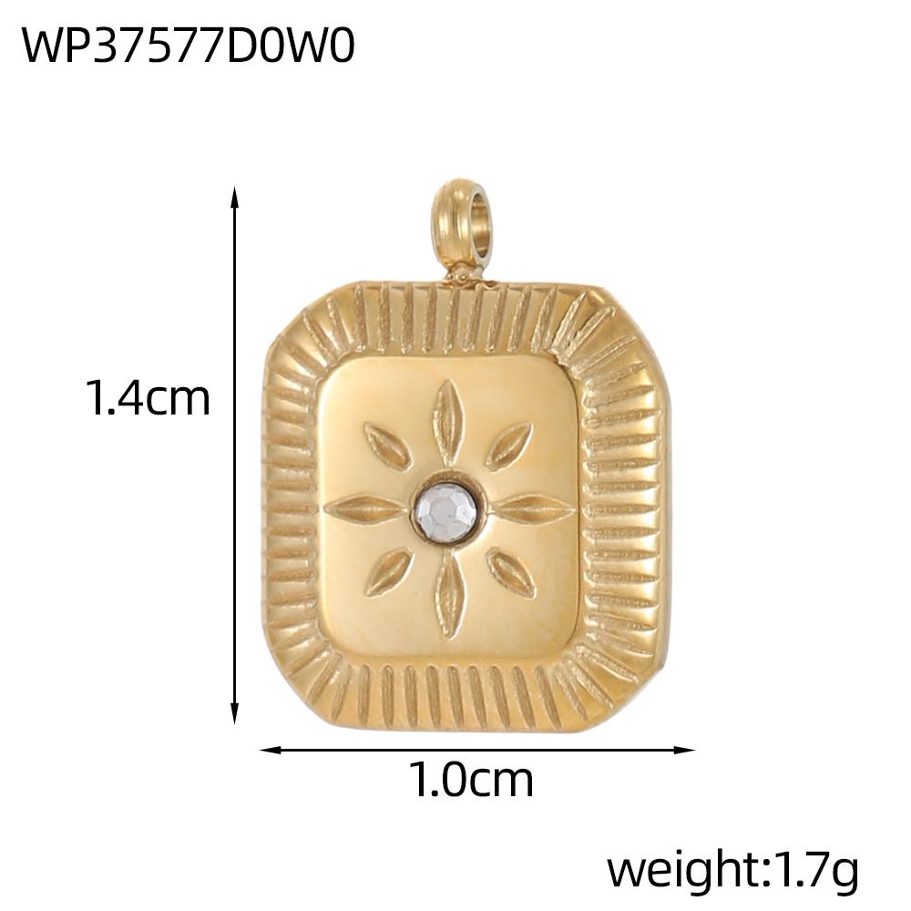 CARLIDANA Retro Geometric Jewelry Pendant Charms Stainless Steel Gold Plated Embossed Coin Moon Sun Jewelry Accessories Earrings