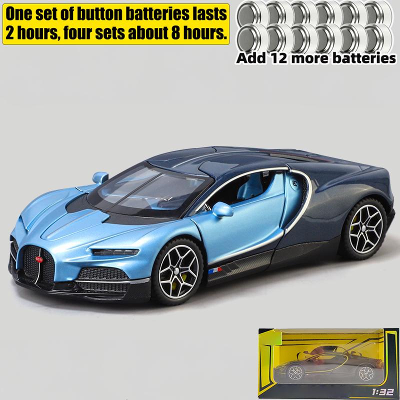 1:32 Tourbillon V16 Supercar Alliage Moulé Sous Pression Modèle De Voiture Son Et Lumière Miniature Collection Cadeau D'Anniversaire Avec Amis Enfants Hobbies