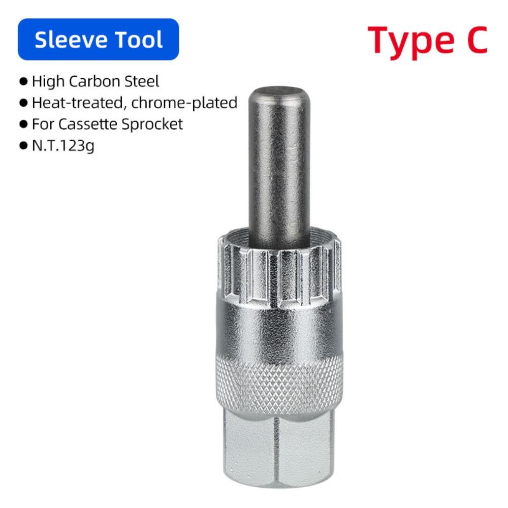 

Silver Cassette Locking Ring 12T Sleeve Tool Durable Bicycle Sprocket Fitting Wrench Type C
