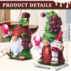 Resins Gnomes Miniature Statue with Wine and Grapes Designs Ornament for Festives Table Centerpieces and Seasonal Decors