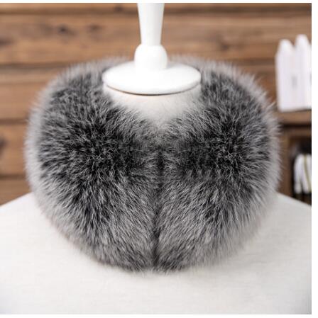 ZDFURS Echter Fuchs Pelzkragen & Schal 100% Natürlich Winterlich Warm Atmungsaktiv Pelz mit Magnet Quadratischer Stil für Damen Outdoor-Nutzung