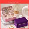 Leather Jewelry Box With Soft Double Layer Storage For Travel And Gift Use