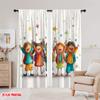 2pcs,2D Plane Printing Curtain Popular Happy Youngsters Back To School Versatile Durable Polyester (without Rod) Holiday for