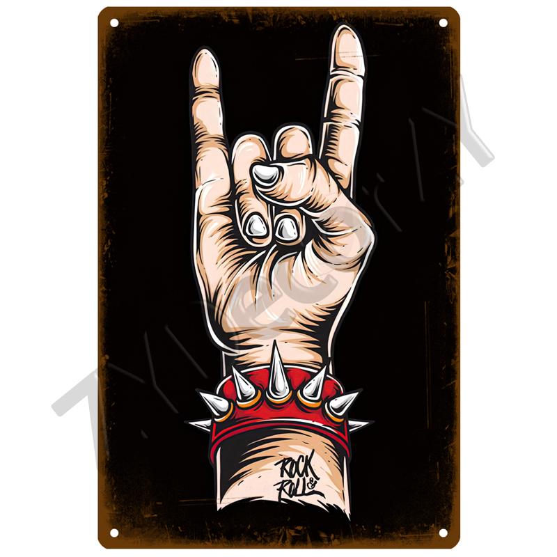 Retro Rock Tin Sign Poster Vintage Wall Poster Metal Sign Decorative Wall Plate Kitchen Plaque Metal Vintage Decor Accessories