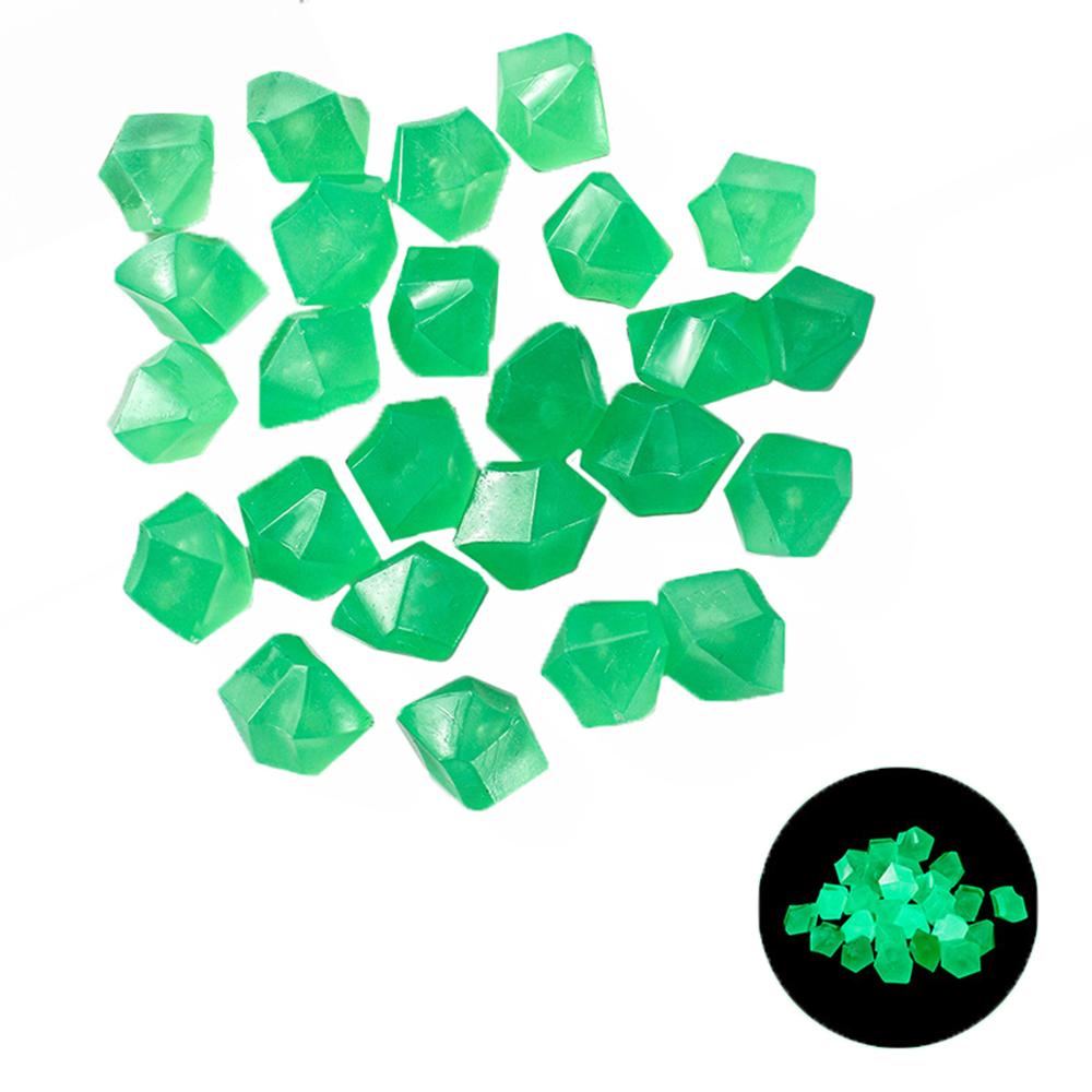 100 шт светящиеся в темноте камни светящиеся камни ромбовидные флуоресцентные каменные украшения для аквариума 100pcs зелёный