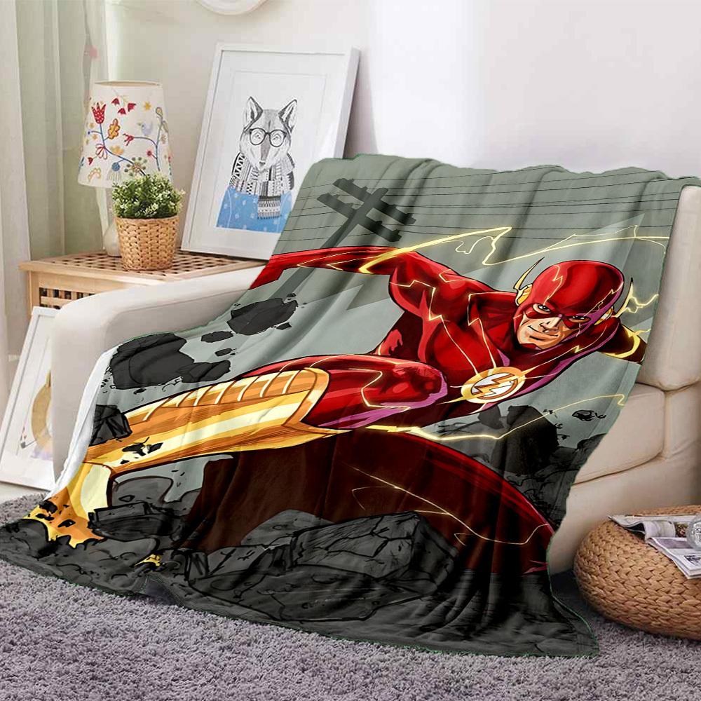 1 Stück Flash Superhelden Decke Polyesterfaser, Ganzjahreskomfort für Sofa, Bett, Büro, Auto, Camping, Ideale Heimdeko & Geschenk, Bürokomfort